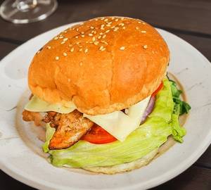 Cheese chicken paneer burger