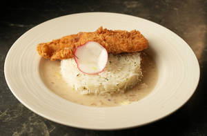 Crispy Fish Fillet With Herb Rice
