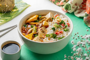 Chili Tofu With Fried Rice Bowl
