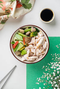 Stir Fried Chicken And Vegetables Bowl
