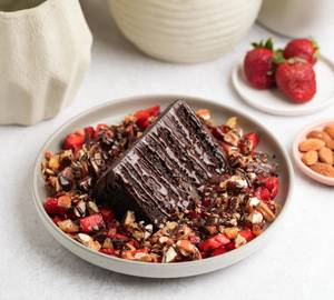 Almond Praline & Strawberries Dark Chocolate Cake