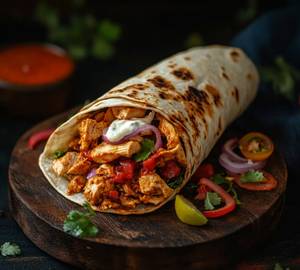 Chicken Shawarma Wrap in BBQ Sauce