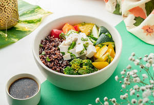 Sauteed Tofu With Black Rice Tofu Bowl