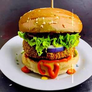 Veg paneer aloo tikki burger