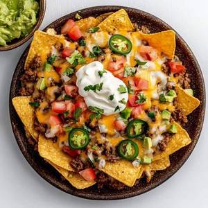 Lamb chili con carne Nachos
