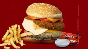 Schezwan Cheese Delight Burger