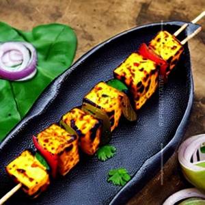 Paneer kesari tikka