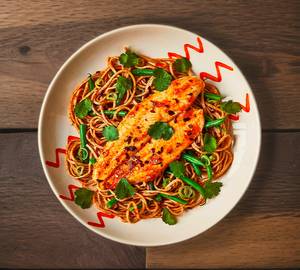 Schezwan fish noodles