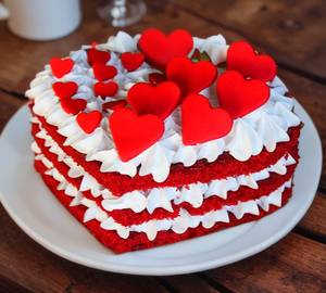 Red Velvet Heart Shaped 600 Gms