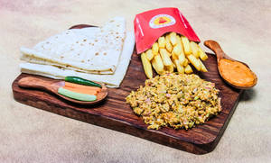 Rumali Mexican Chicken Shawarma Plate With Fries