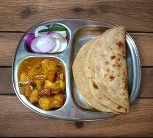2 Aloo paratha with sabji+salad