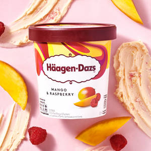 Mango and Raspberry Ice Cream Pint (450 grams)