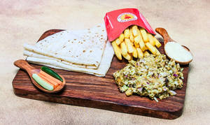 Rumali Arabian Chicken Shawarma Plate With Fries