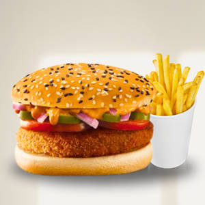 Aloo Tikki Supreme Burger With Fries
