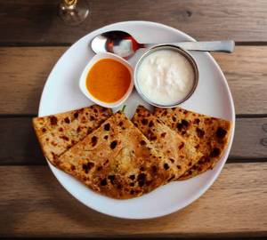 2 Aloo Pyaz Paratha + Raita + Pickle