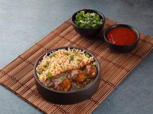 Veg. Manchurian Gravy With Fried Rice