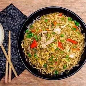 Egg Rice Noodles Gobi Mix