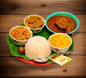 Rohu Fish Thali With Aloo Bhaja