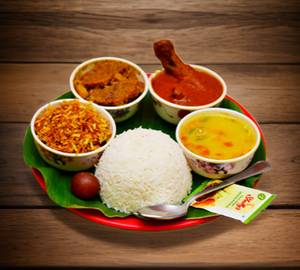 Chicken Thali Aloo Bhaja