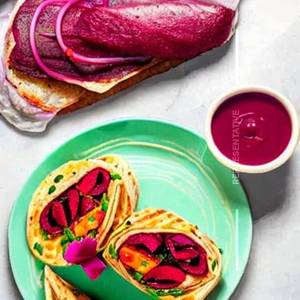 Beetroot Egg. Cheese Wrap