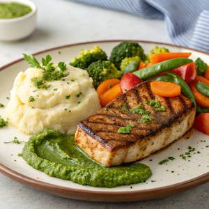 Cottage Cheese With Sauteed Veggies & Mashed Potato