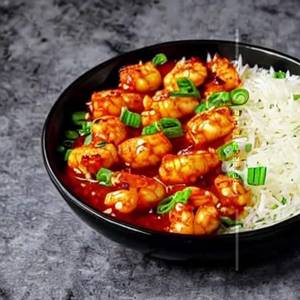 Chili Garlic Rice Prawns