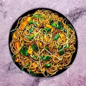 Veg Spinach Corn Manchurian Noodles