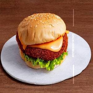 Cheese Burst Fried Chicken Burger