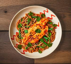 Schezwan fish noodles