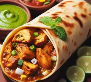 Kali Mirch Chicken With Double Egg Kaathi Roll