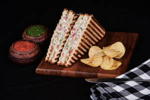 Mexican Cream N Onion Cheesy Grilled Sandwich