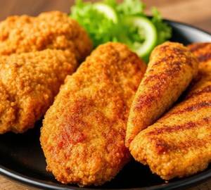 Fried Crispy Chicken [1 Piece ] With Boneless Chicken Strips [3 Pieces]