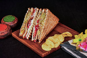 Jain Samosa Cheese Grilled Sandwich