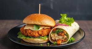 Chicken Zinger Burger With Crispy Chicken Twister Wrap