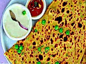 Paneer Mattar (peas) Paratha