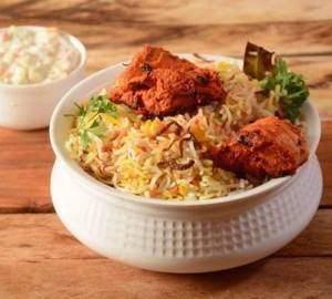 Mini fry piece chicken biryani