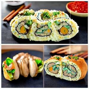 Dbl Egg Mushroom Cheese Schezwan Roll