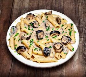 White Sauce Mushroom Penne Pasta