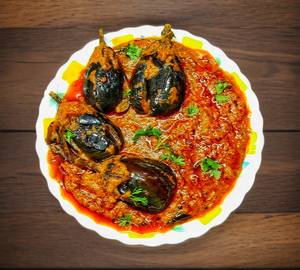 Fried baingan masala