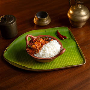 Steam Ponni Rice & Chepala Pulusu