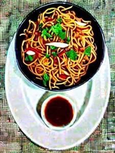 Veg Mushroom Schezwan Noodles