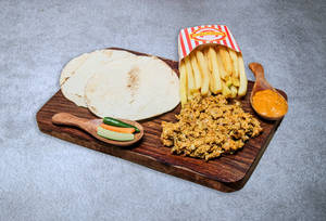 Tandoori Chicken Shawarma Plate With Fries