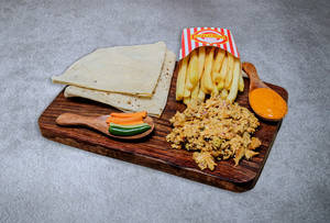 Rumali Mexican Chicken Shawarma Plate With Fries