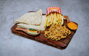 Rumali Tandoori Chicken Shawarma Plate With Fries