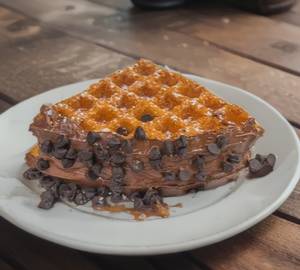 Dark chocalate over load waffle
