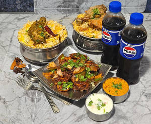 Goungra Chicken Biryani + Fry Biryani + Chili Egg + 2Soft Drink[250ml]