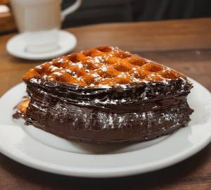 Delicious dark chocalate waffle