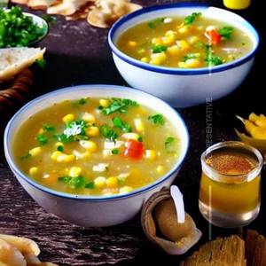 Sweet Corn Prawns Soup