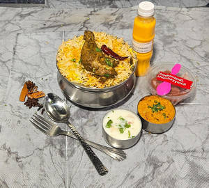Goungra Chicken Biryani With Double Ka Metha And Badam Milk