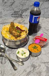 Goungra Chicken Biryani With Double Ka Metha And Soft Drink 250ml